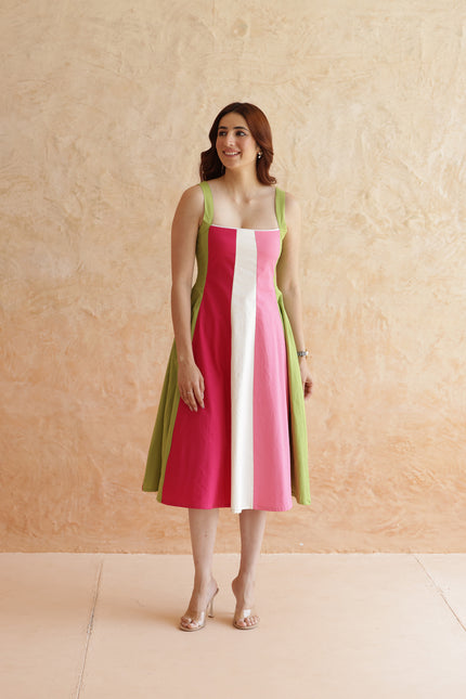 Multi shade cotton dress