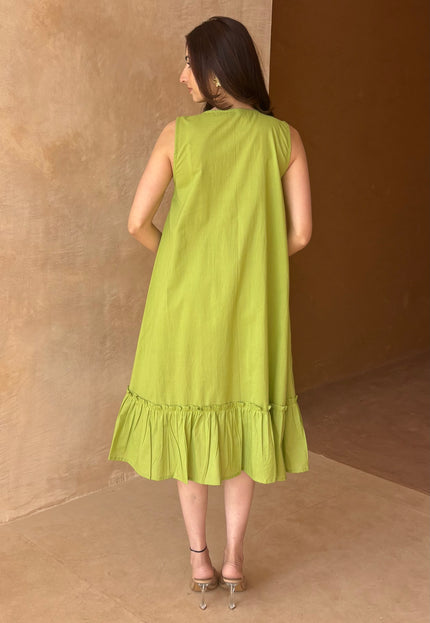 Green midi dress