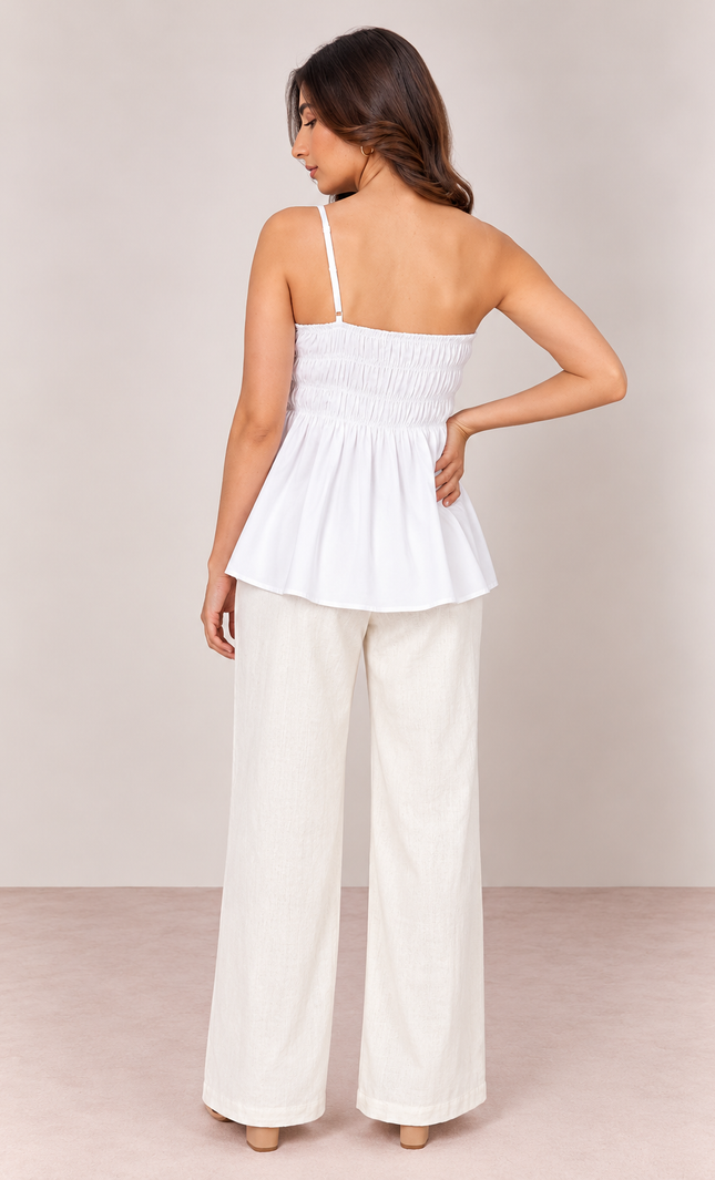 White peplum top