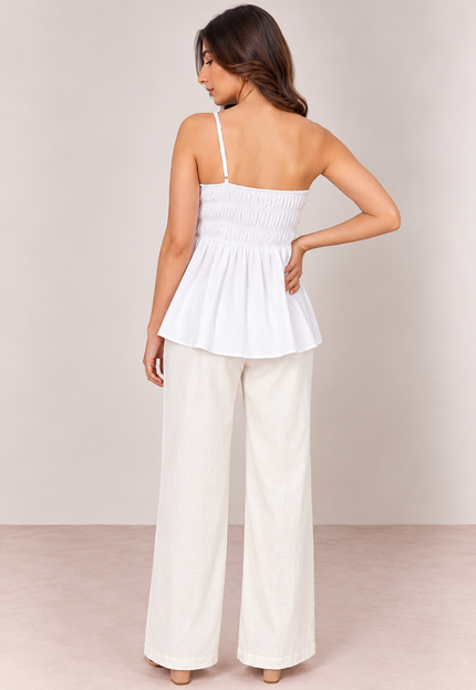 White peplum top