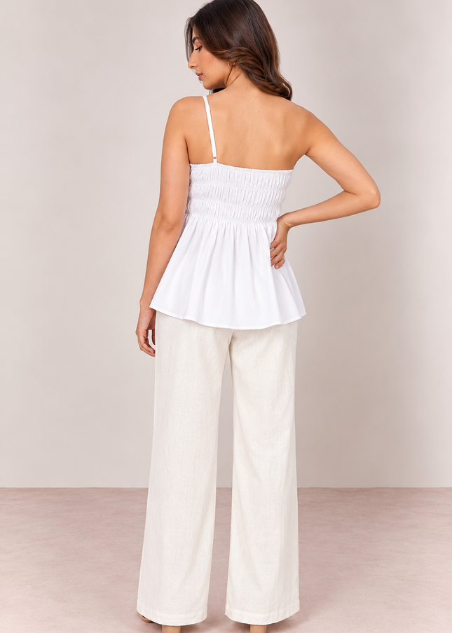 White peplum top