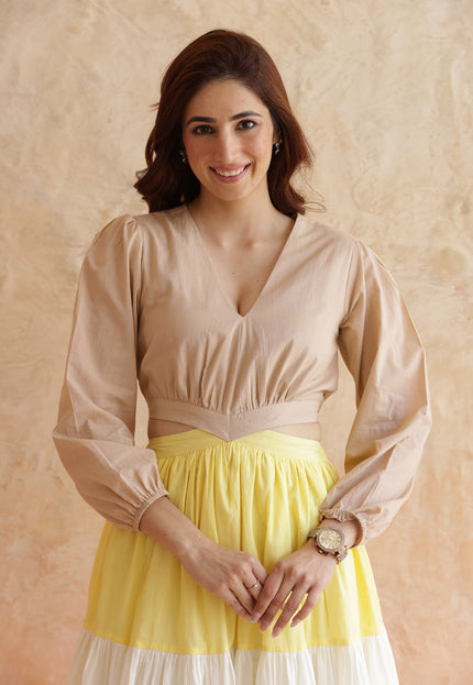 Cotton cut-out dress