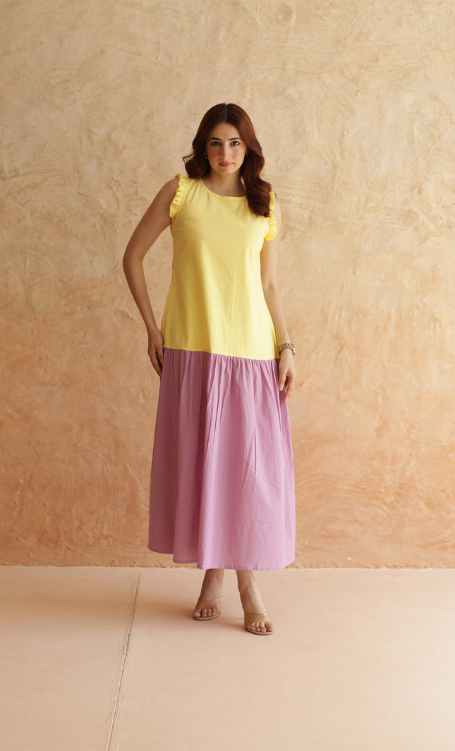 Cotton yellow dress