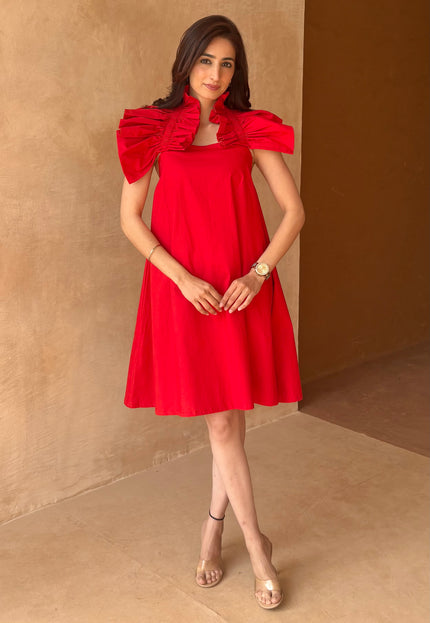 Red mini dress
