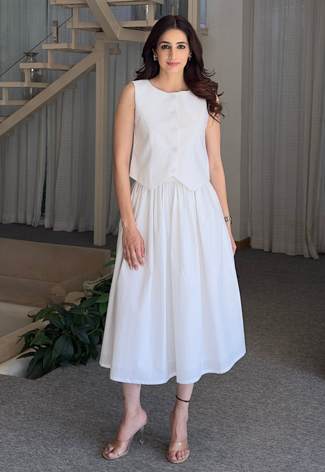 White waistcoat & skirt