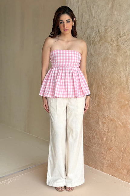Gingham peplum co-ord