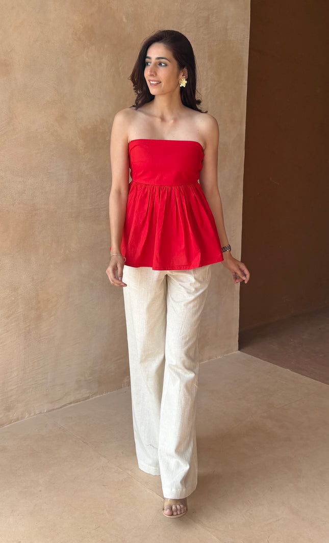 Tailored pants + peplum top