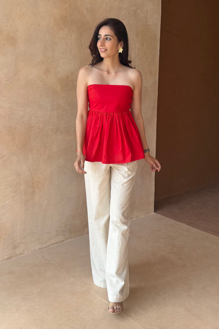 Tailored pants + peplum top