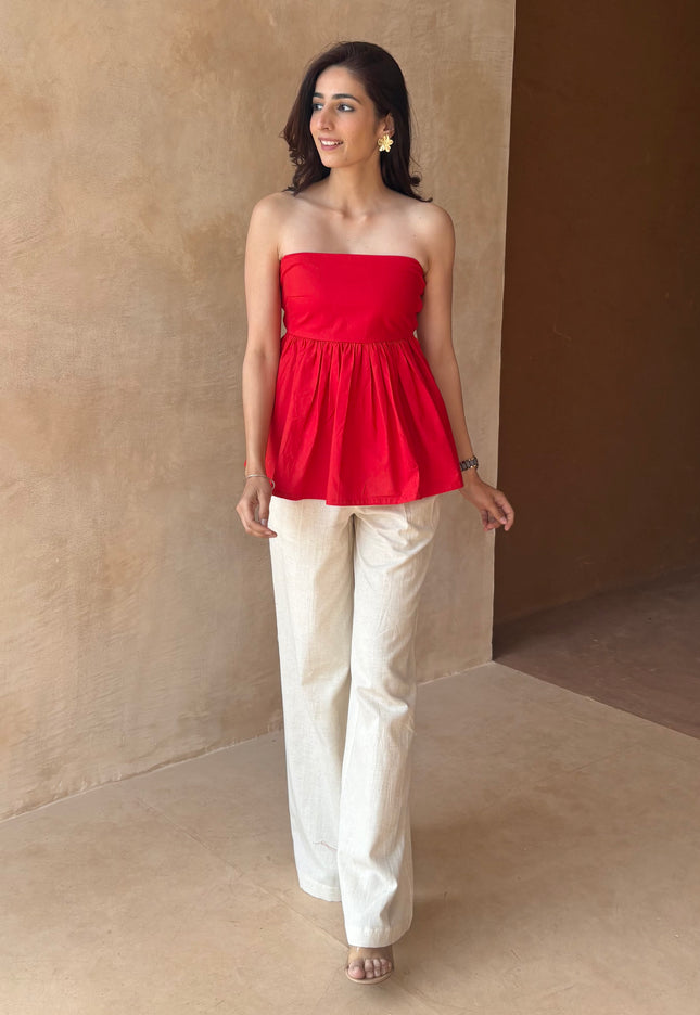 Cotton peplum top