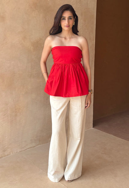Tailored pants + peplum top