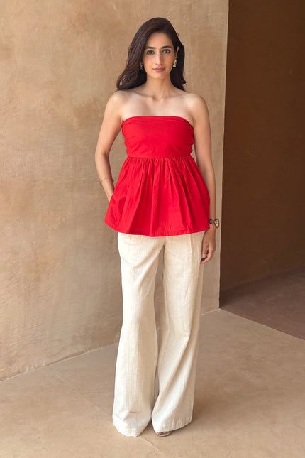 Tailored pants + peplum top