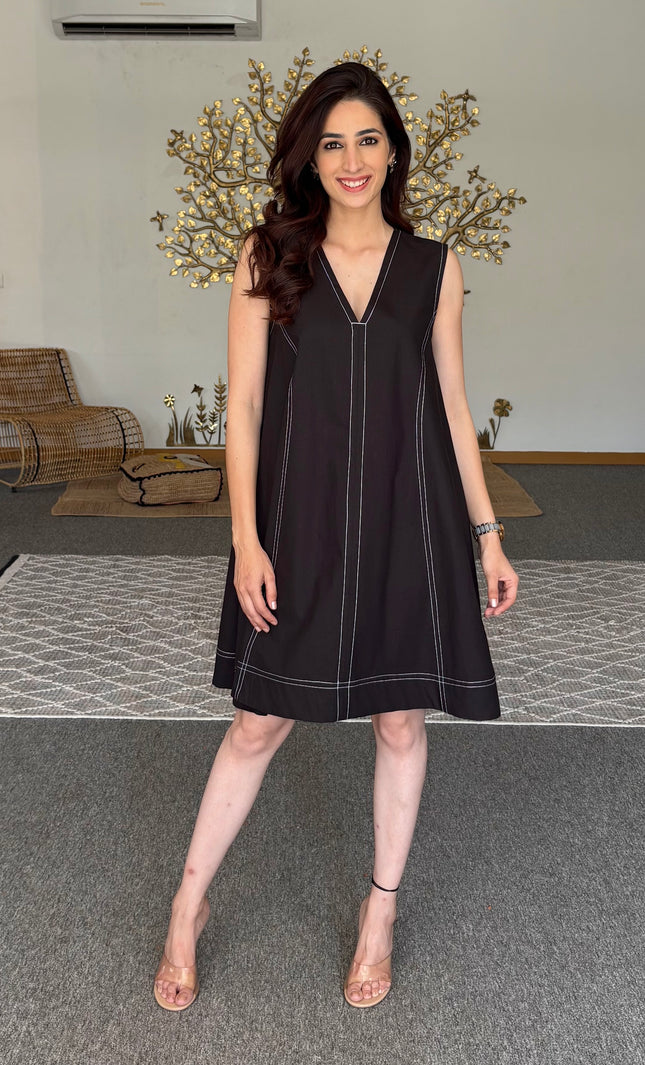 Black cotton dress