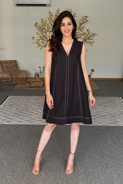 Black cotton dress