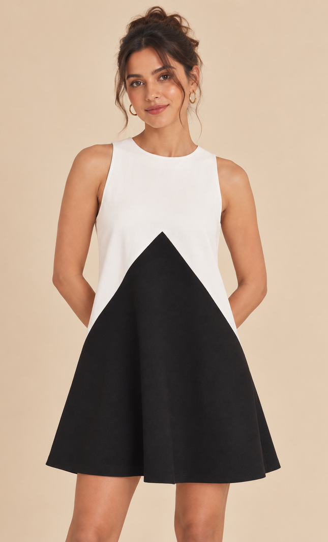 Contrast mini dress