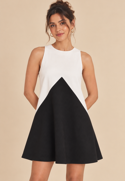 Contrast mini dress