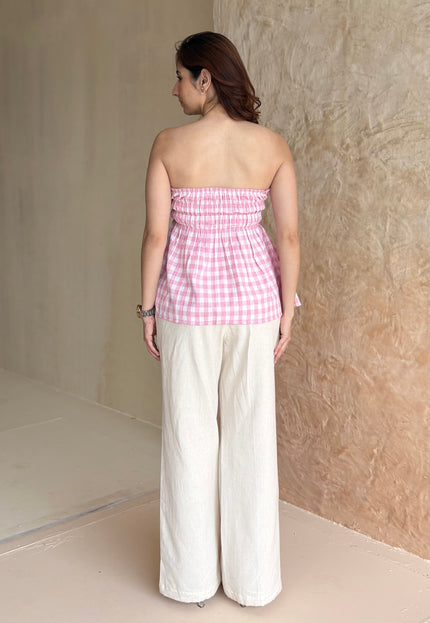 Gingham peplum top