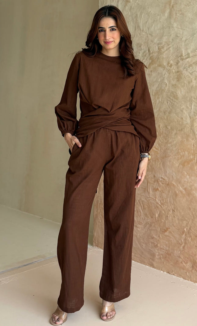 Brown cotton co-ord