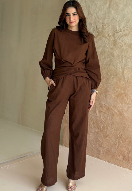 Brown cotton co-ord