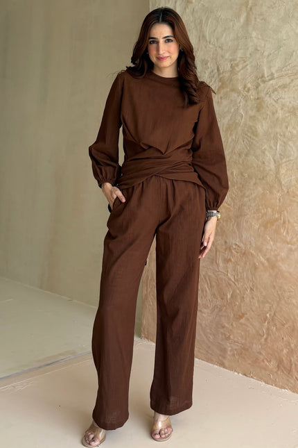 Brown cotton co-ord