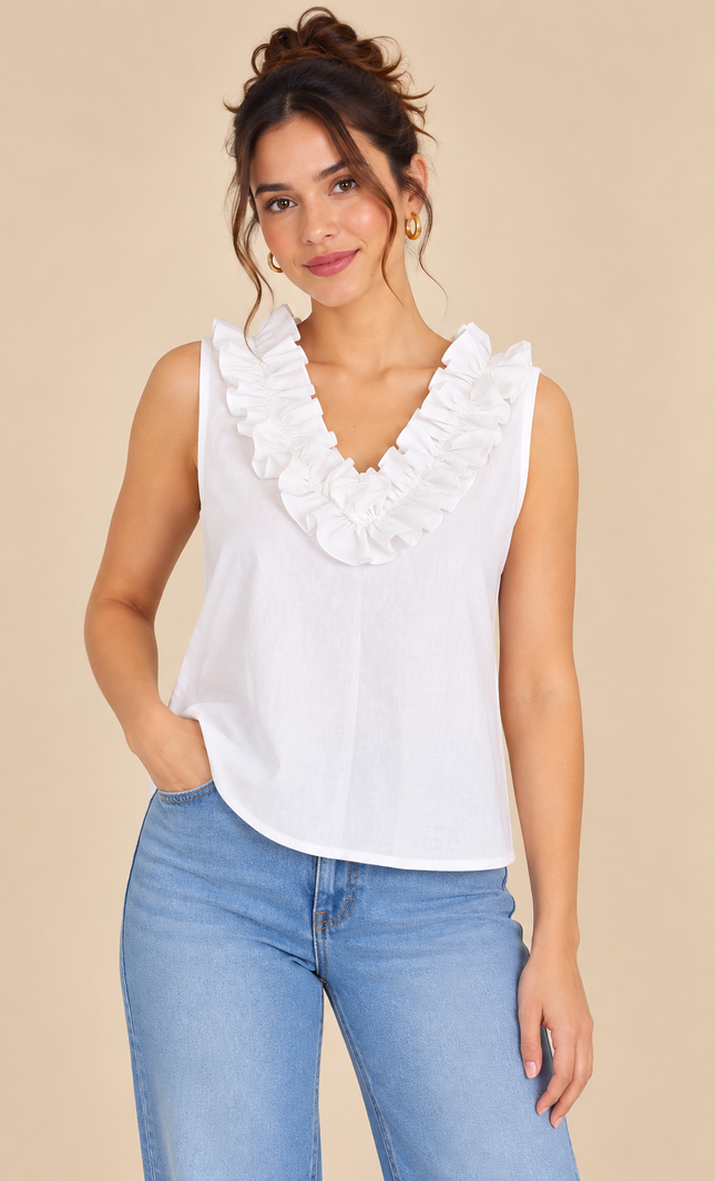 Cotton frilled top