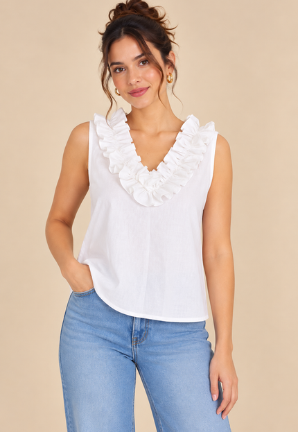 Cotton frilled top