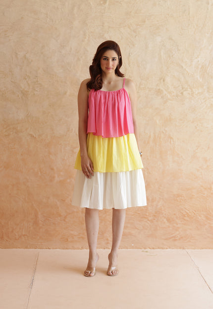 Cotton three tier dress