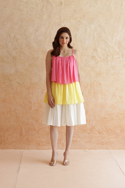 Cotton three tier dress
