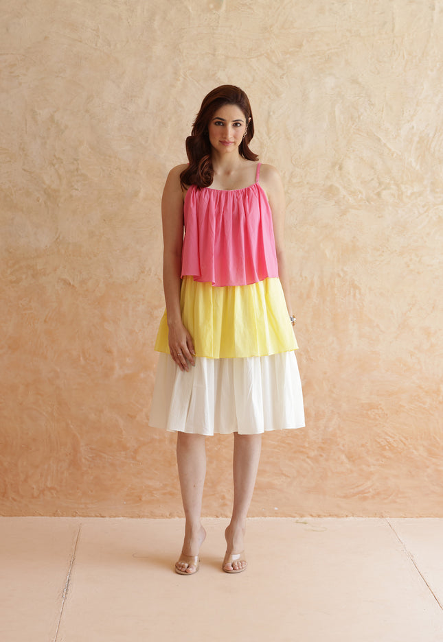 Cotton three tier dress