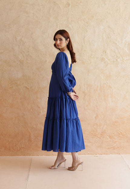Royal blue midi dress