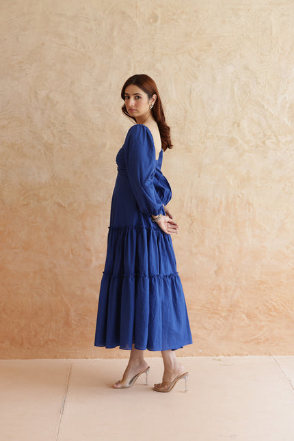 Royal blue midi dress