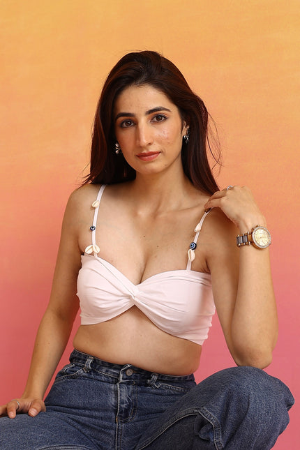 White evil eye bandeau