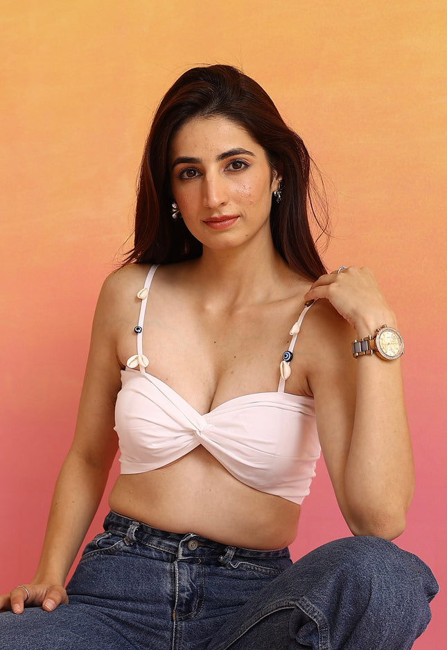 White evil eye bandeau