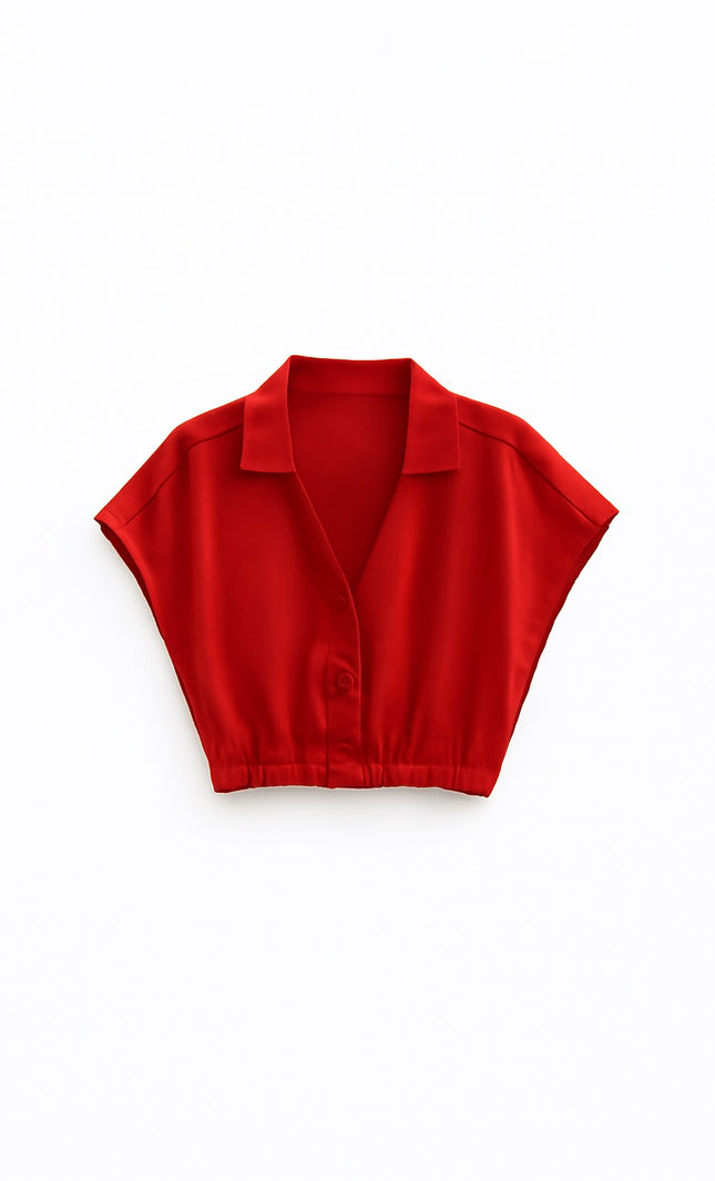 Cotton red crop top