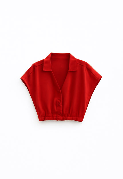 Cotton red crop top