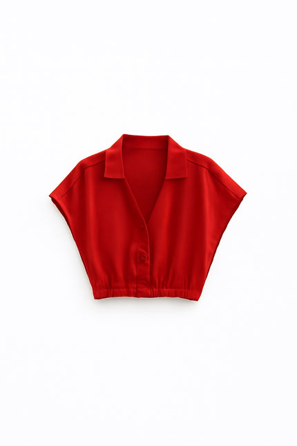 Cotton red crop top
