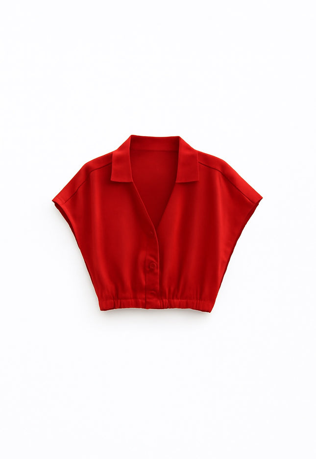 Cotton red crop top