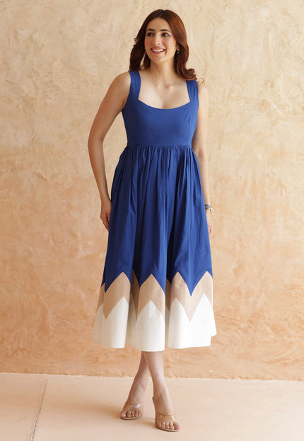 Royal blue cotton dress