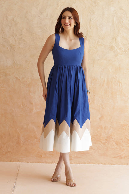 Royal blue cotton dress