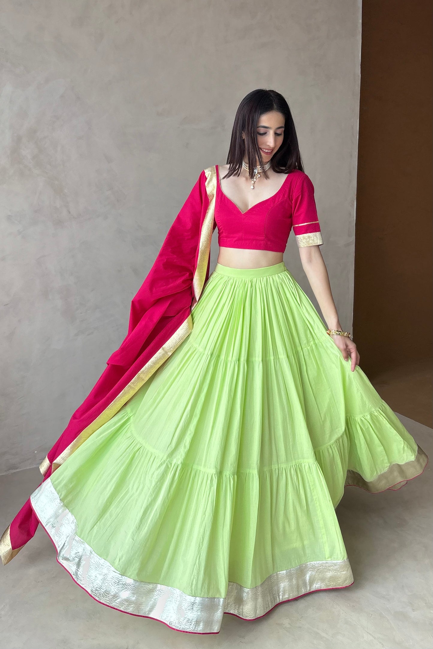 Rani pink lehenga set