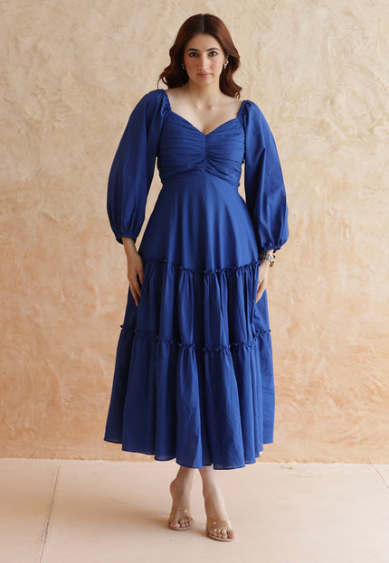 Royal blue midi dress