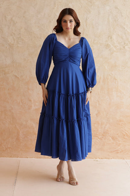 Royal blue midi dress