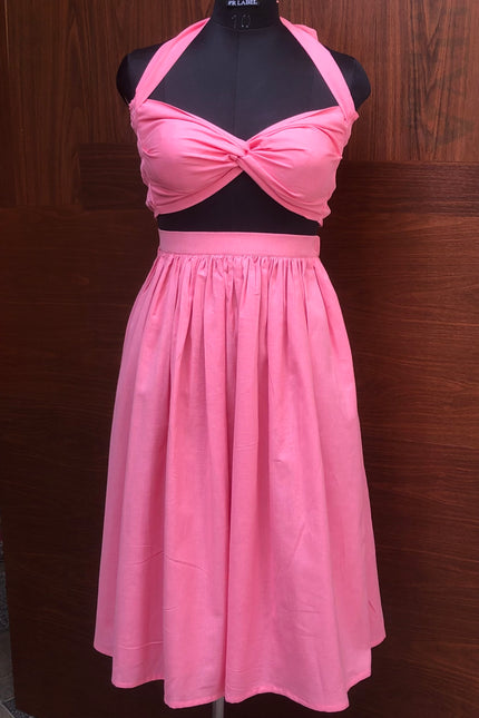 Pink cotton bandeau top