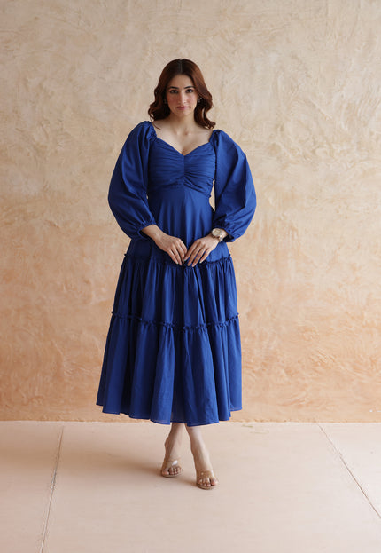 Royal blue midi dress
