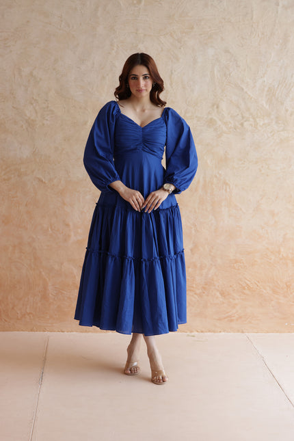 Royal blue midi dress