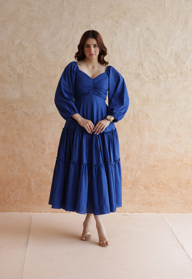 Royal blue midi dress