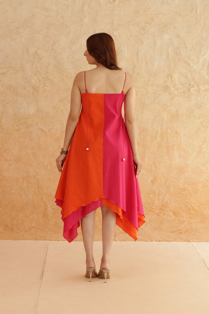 Cotton double layered midi dress