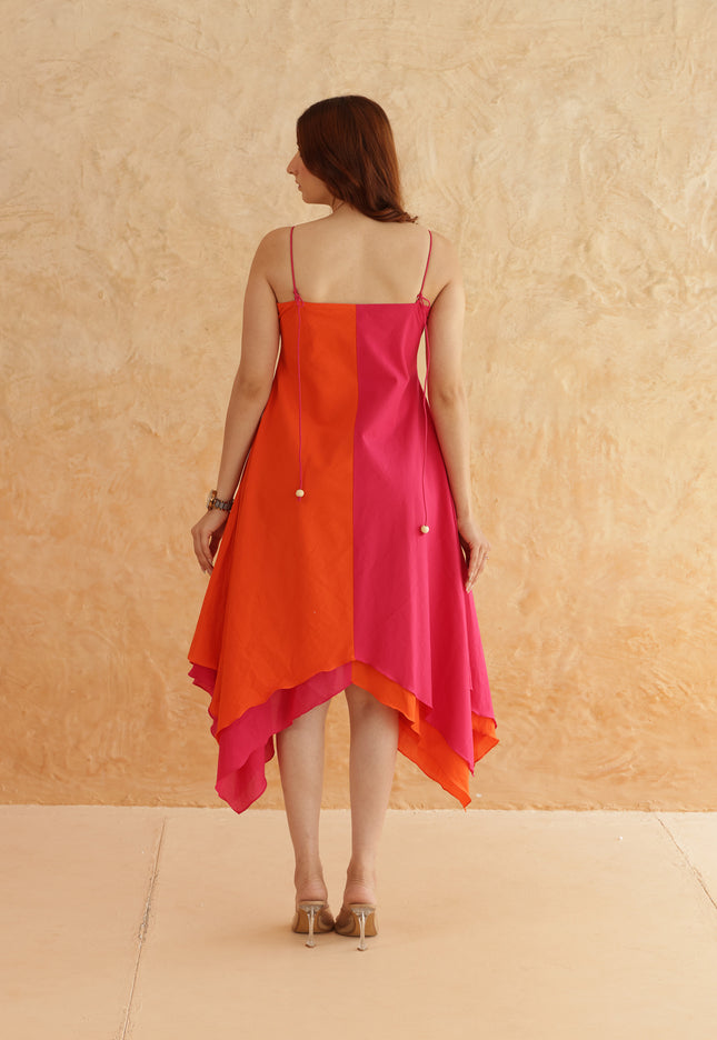 Cotton double layered midi dress