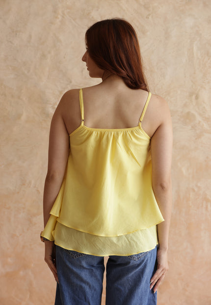 Butter yellow two layer top