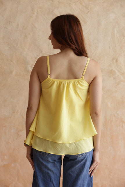 Butter yellow two layer top