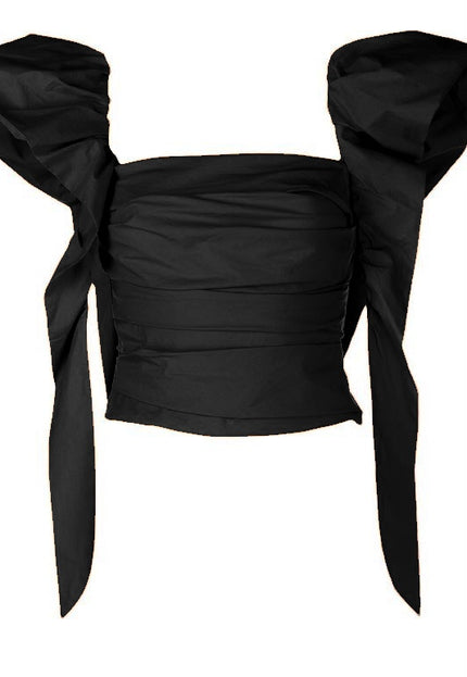Black gathered top
